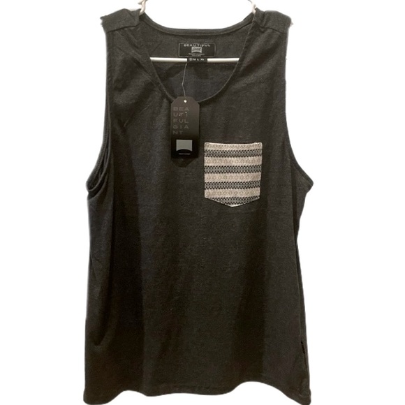 Beautiful Giant Men’s Patterned-Pocket Tank - Picture 1 of 7